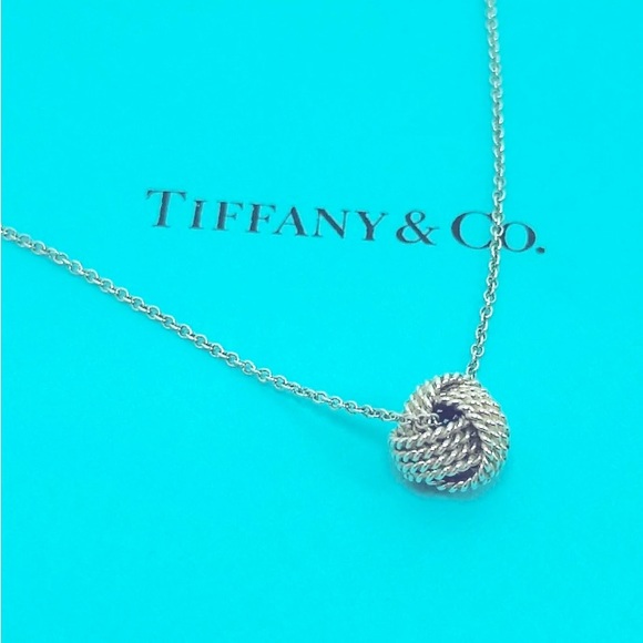 Authentic Tiffany & Co. Somerset Twisted Rope Knot 925 Sterling Silver Necklace - Picture 5 of 6